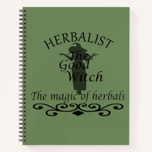 Carnet La magie de la sorcière verte herbaliste médecine 