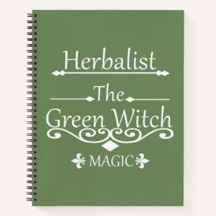 Carnet La magie de la sorcière verte herbaliste médecine 