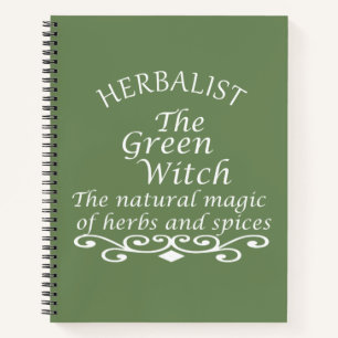 Carnet La magie de la sorcière verte herbaliste médecine 