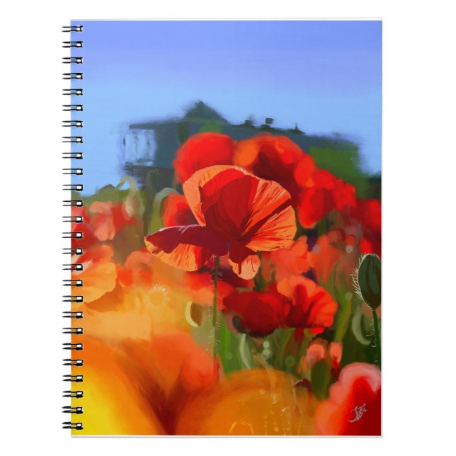 Carnet La maison du pavot - peinture à l'huile (Devant)