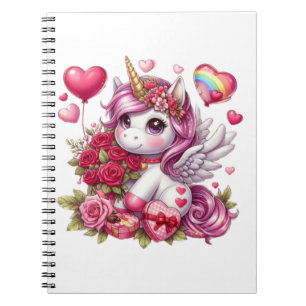 Carnet La mignonne Saint Valentin licorne