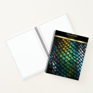Carnet La peau de serpent iridescente brille de couleurs