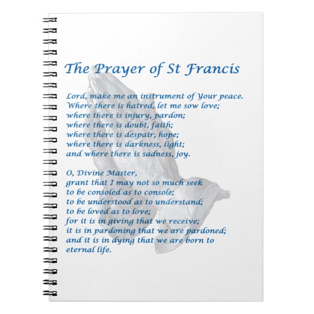 Carnet La prière du St Francis (Devant)