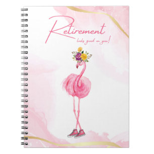 Carnet La retraite te va bien ! Flamant rose en Basket