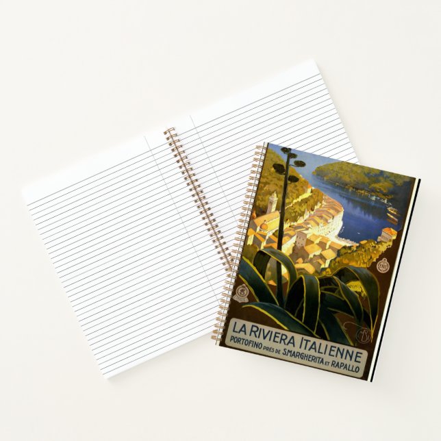 Carnet La Riviera Italienne, affiche de voyage vintage (Intérieur)
