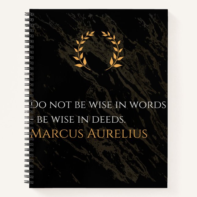 Carnet La sagesse de Marcus Aurelius : les actions parlen (Devant)