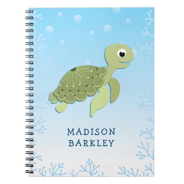 Carnet La tortue de mer L'animal marin mignon (Devant)