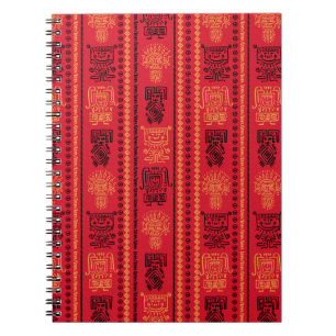 Carnet La tribu ethnique des Motifs autochtones rouges La