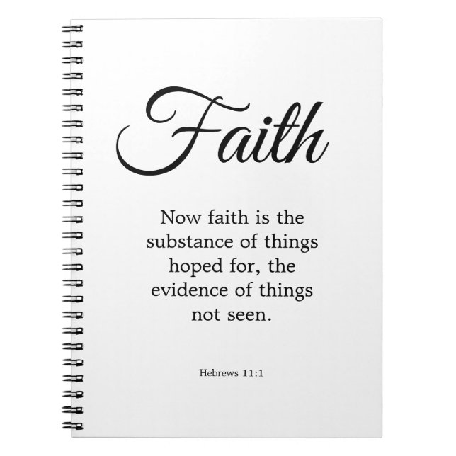 Carnet La typographie Black & White Faith est la substanc (Devant)