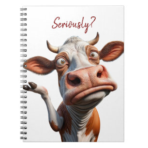 Carnet La vache sotte - "Sérieusement ?" Conception amusa