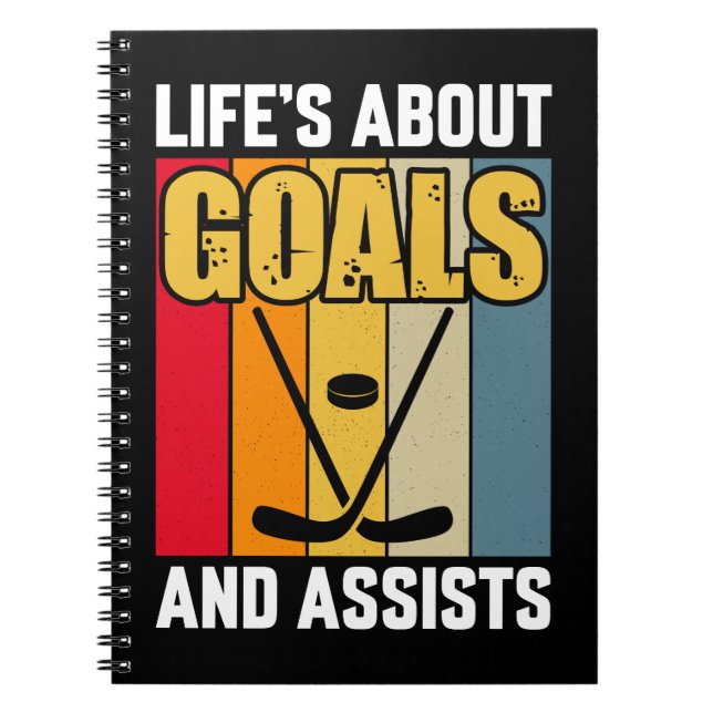 Carnet La vie au sujet des objectifs et aide le hockey (Devant)