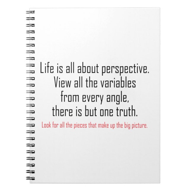 Carnet La vie, c'est la perspective (Devant)