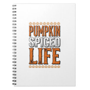 Carnet La vie épicée de citrouille Typographie Halloween 