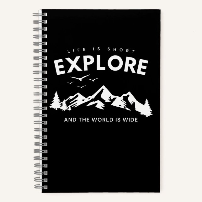 Carnet La vie est courte et le monde est vaste Citation E (Recto)