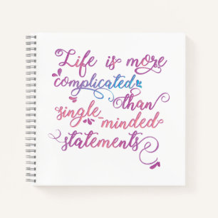 Carnet La vie est plus compliquée croissance personnelle 