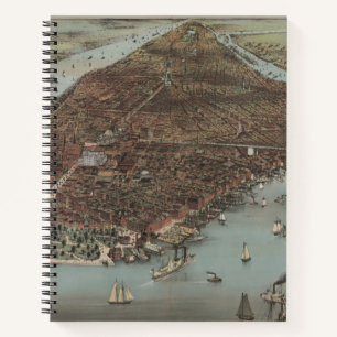 Carnet La ville de New York 1883 (Lithographie couleur)