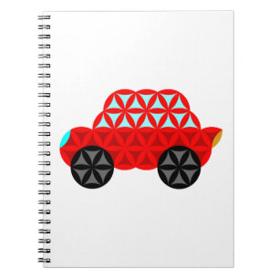 Carnet La Voiture De Vie - Formes Sacrées A3, Rouge.