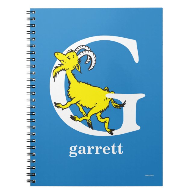 Carnet L'ABC de Dr Seuss : Lettre G - Blanc | Ajoutez vot (Devant)