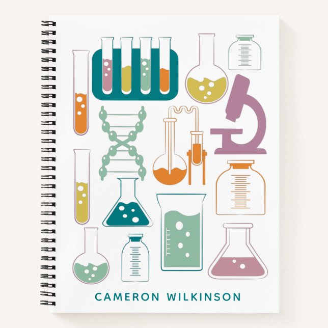 Carnet Laboratoire de chimie des sciences amusantes Nom d (Devant)
