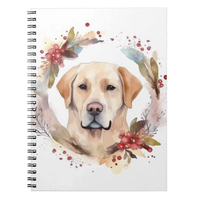 Carnet Labrador Christmas Wreath Festive Pup (Devant)