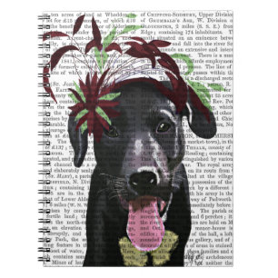 Carnet Labrador Noir Avec Fascinateur Vert
