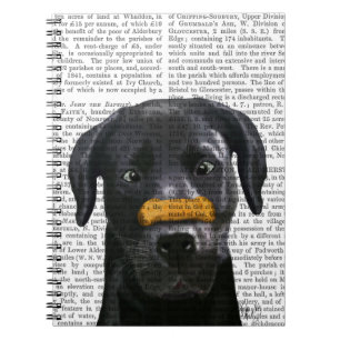 Carnet Labrador noir avec os sur le nez