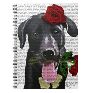 Carnet Labrador noir avec Rose