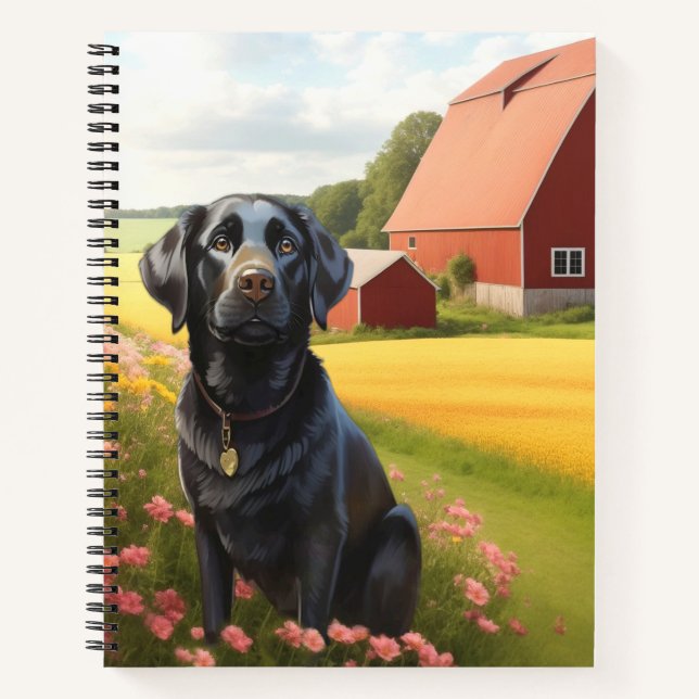Carnet Labrador Retriever à la ferme (Devant)