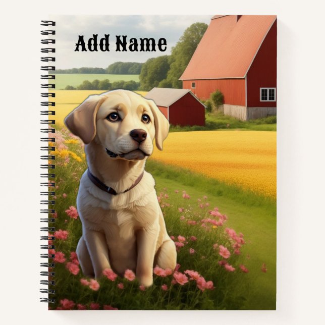 Carnet Labrador Retriever à la ferme (Devant)