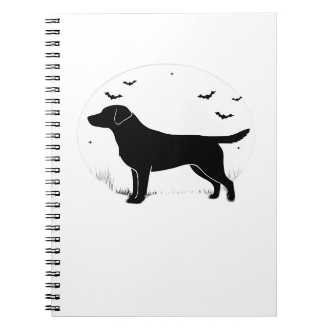 Carnet Labrador Retriever Dog - Halloween Moon Silhouette (Devant)