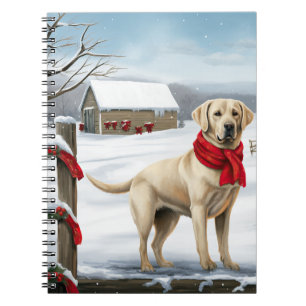Carnet Labrador Retriever Dog in Snow Christmas