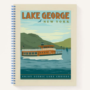 Carnet Lac George, New York   Bateau vintage