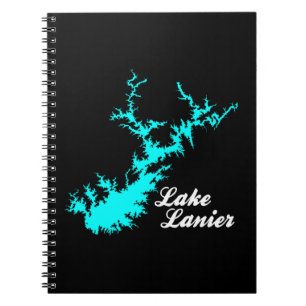 Carnet Lac Lanier Géorgie Cyan Rivage Carte Art Script