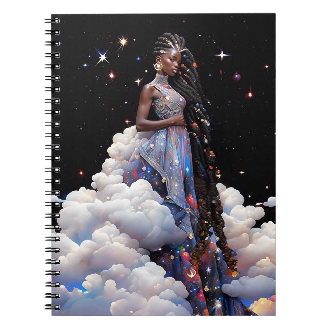 Carnet Lady In Clouds Art Africain Américain (Devant)