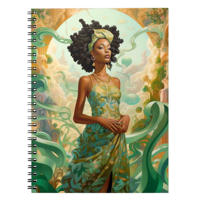 Carnet Lady In Surreal World Art Africain Américain (Devant)