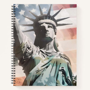 Carnet Lady Liberty et le drapeau américain