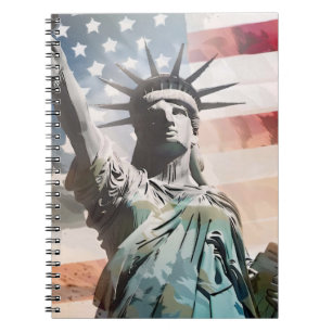 Carnet Lady Liberty et le drapeau américain