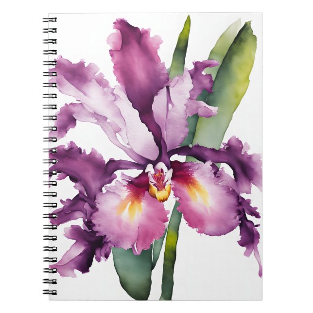 Carnet Laelia - Watercolor flowers (Devant)