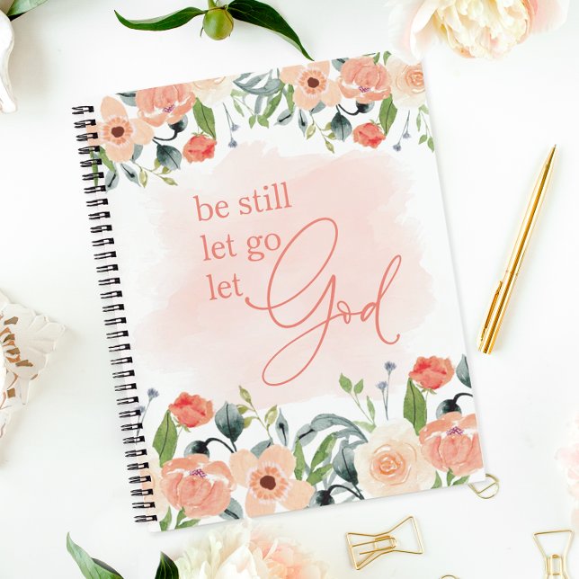 Carnet Laisse Aller Dieu (A pretty floral notebook for school, home, or journaling.)