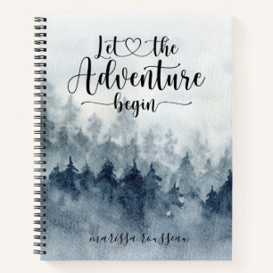 Carnet Laisser L'Aventure Commencer Custom Watercolor For