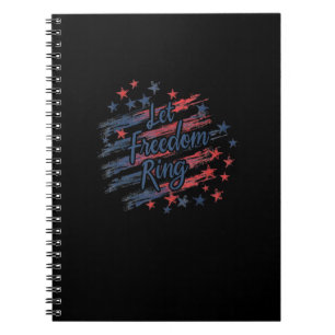 Carnet Laissez Freedom Ring Patriotic 4 juillet Stars Str