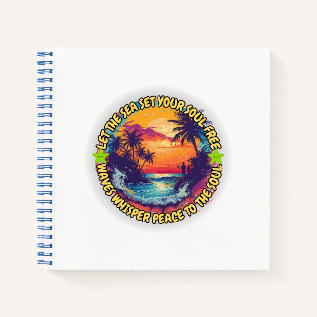 Carnet Laissez la mer mettre votre âme libre (Devant)