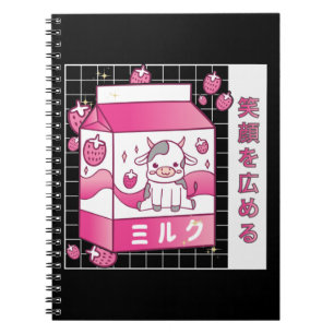 Carnet Lait de fraise nippon Carton Vache mignonne