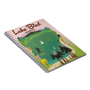 Carnet Lake Bled affiche de voyage de style vintage Slové