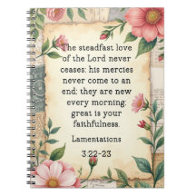 Lamentations 3:22–23 Vintage Floral Design 