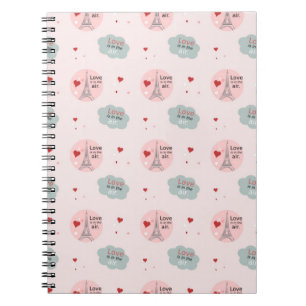 Carnet L'amour est dans l'air tour eiffel et le coeur mot