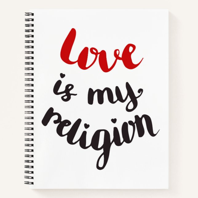 Carnet L'Amour Est Ma Religion (Devant)