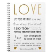 L'amour est patient BIble verse Typographie Gold C