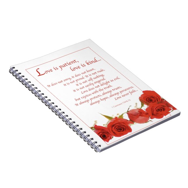 Carnet L'amour est Patient Rose Rouge (Côté Droit)