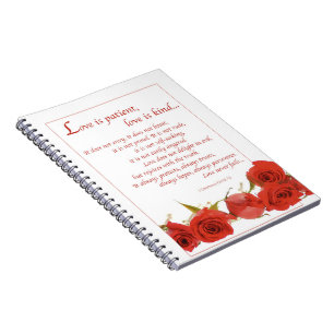 Carnet L'amour est une rose rouge patiente